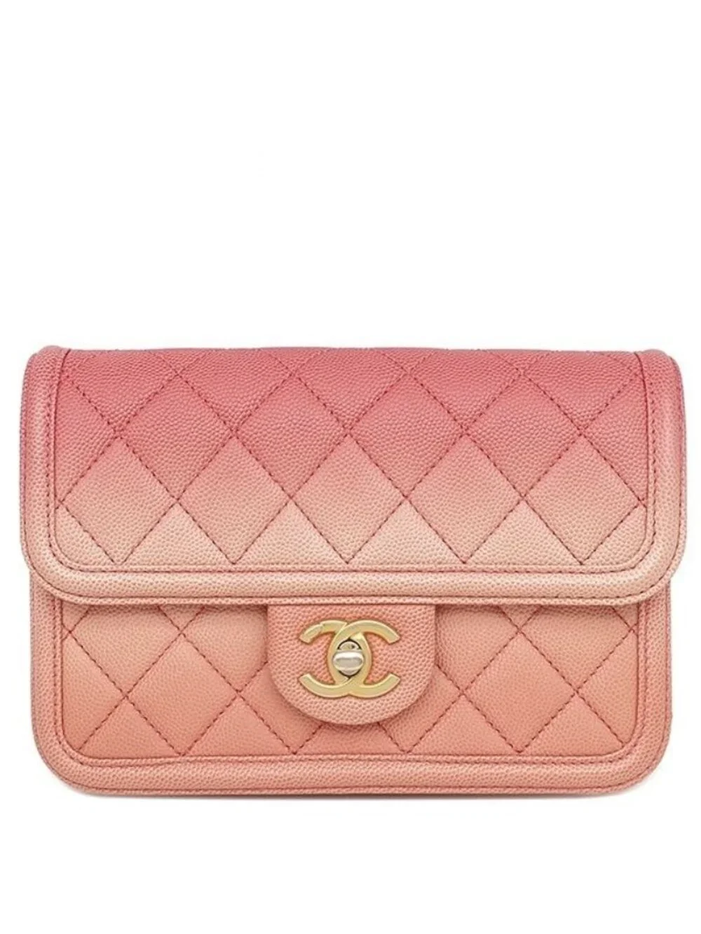 Chanel Waist Bag Sunset on the Sea Caviar Leather Pink Matte Gold Gradient 27
